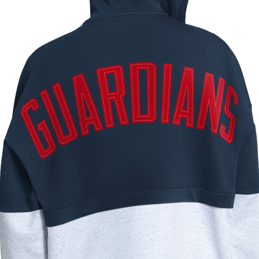 Cleveland Guardians Starter Women's Wishbone Full-Zip Hoodie Navy/Heather Gray