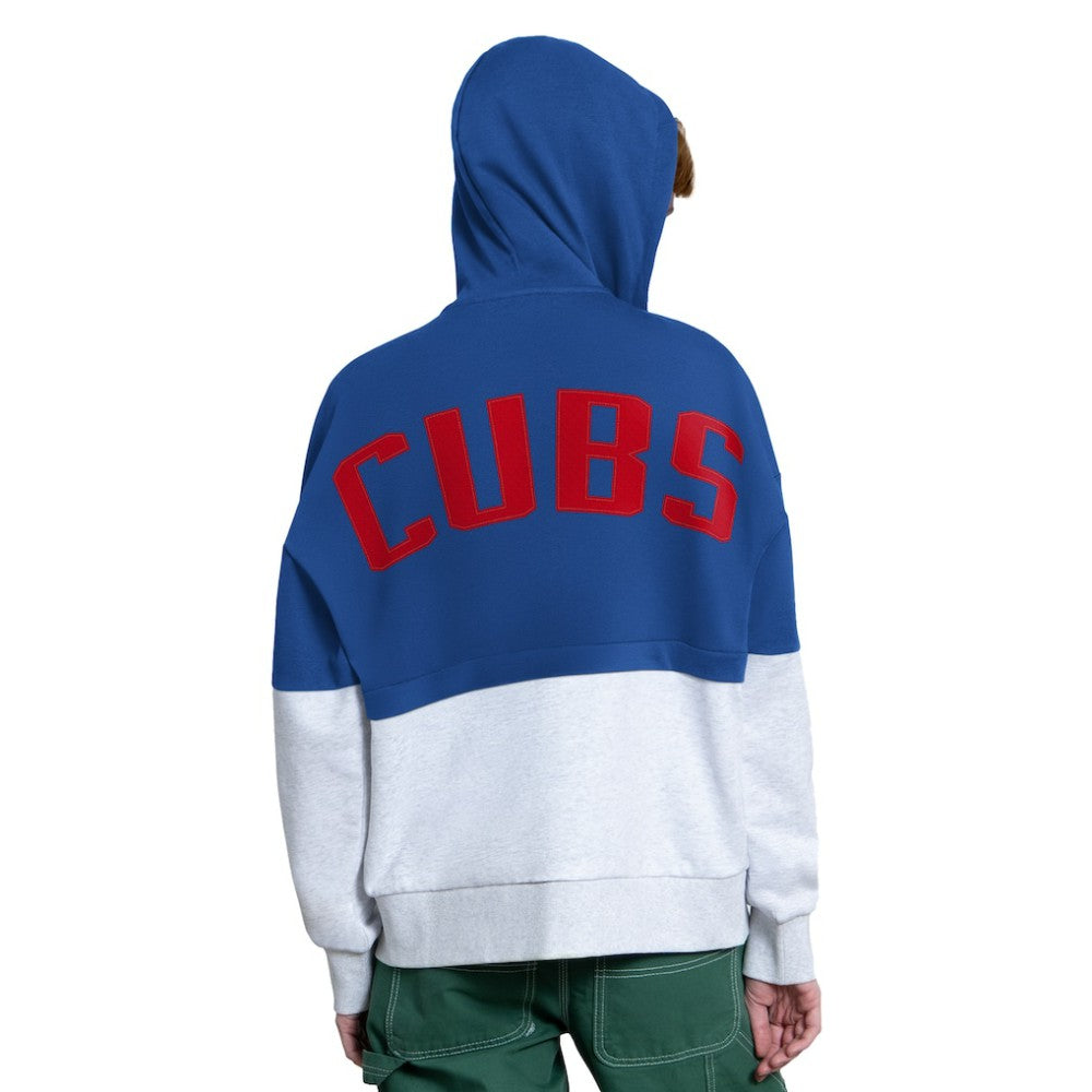 Chicago Cubs Starter Women's Wishbone Full-Zip Hoodie Royal/Heather Gray