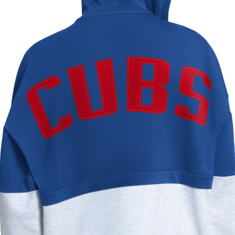 Chicago Cubs Starter Women's Wishbone Full-Zip Hoodie Royal/Heather Gray