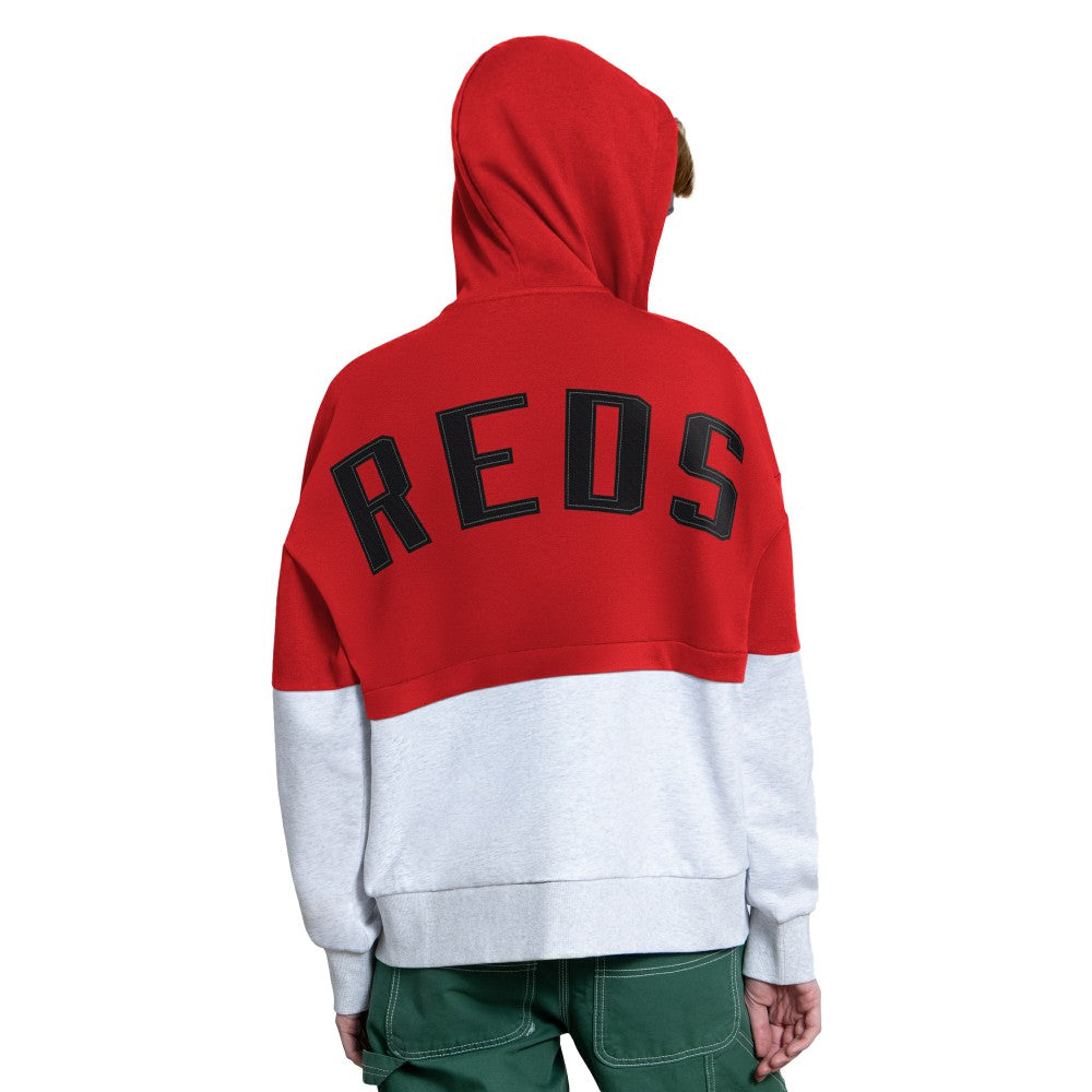 Cincinnati Reds Starter Women's Wishbone Full-Zip Hoodie Red/Heather Gray