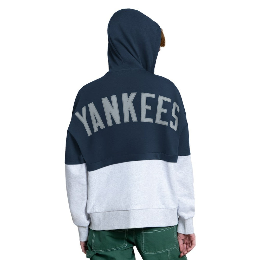 New York Yankees Starter Women's Wishbone Full-Zip Hoodie Navy/Heather Gray