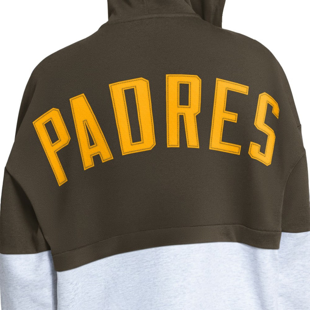 San Diego Padres Starter Women's Wishbone Full-Zip Hoodie Brown/Heather Gray