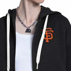 San Francisco Giants Starter Women's Wishbone Full-Zip Hoodie Black/Heather Gray