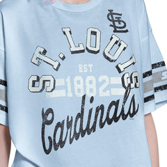 St. Louis Cardinals Starter Women's Cropped Hurry Up Offense T-Shirt Light Blue