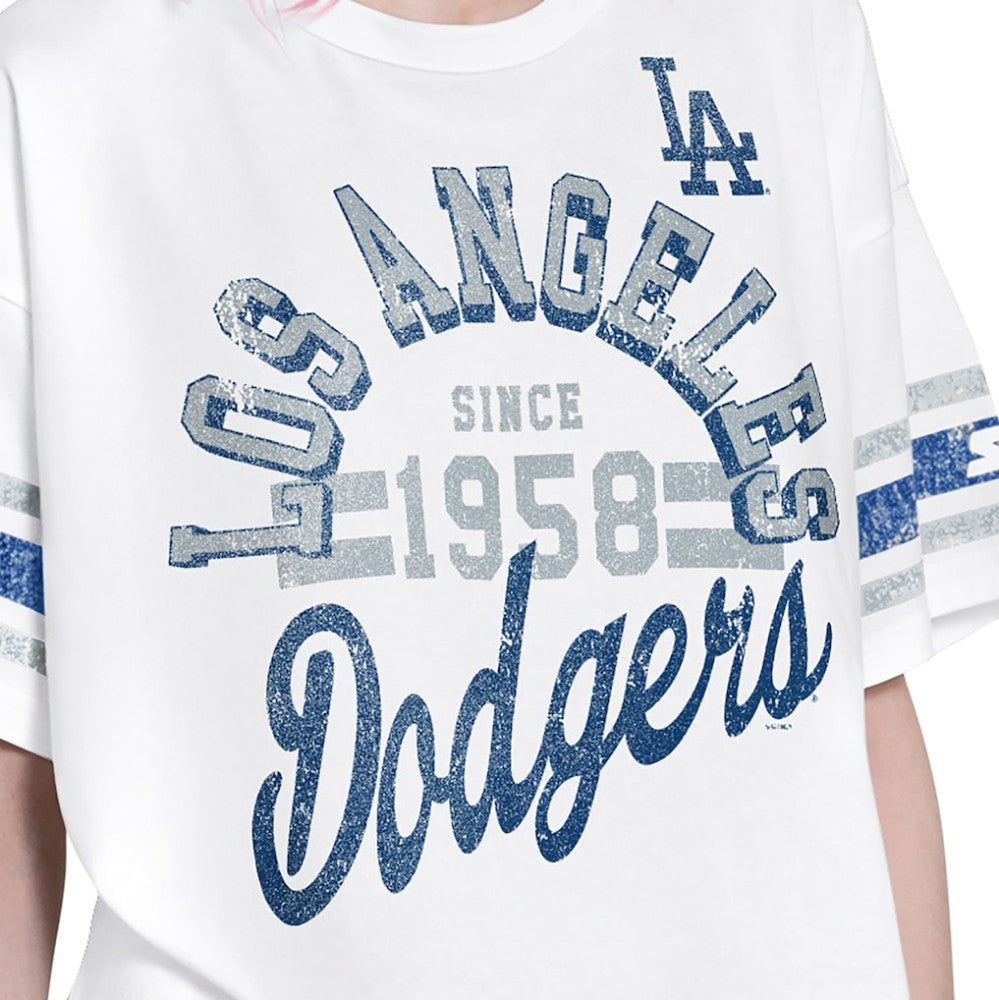 Los Angeles Dodgers Starter Women's Cropped Hurry Up Offense T-Shirt White
