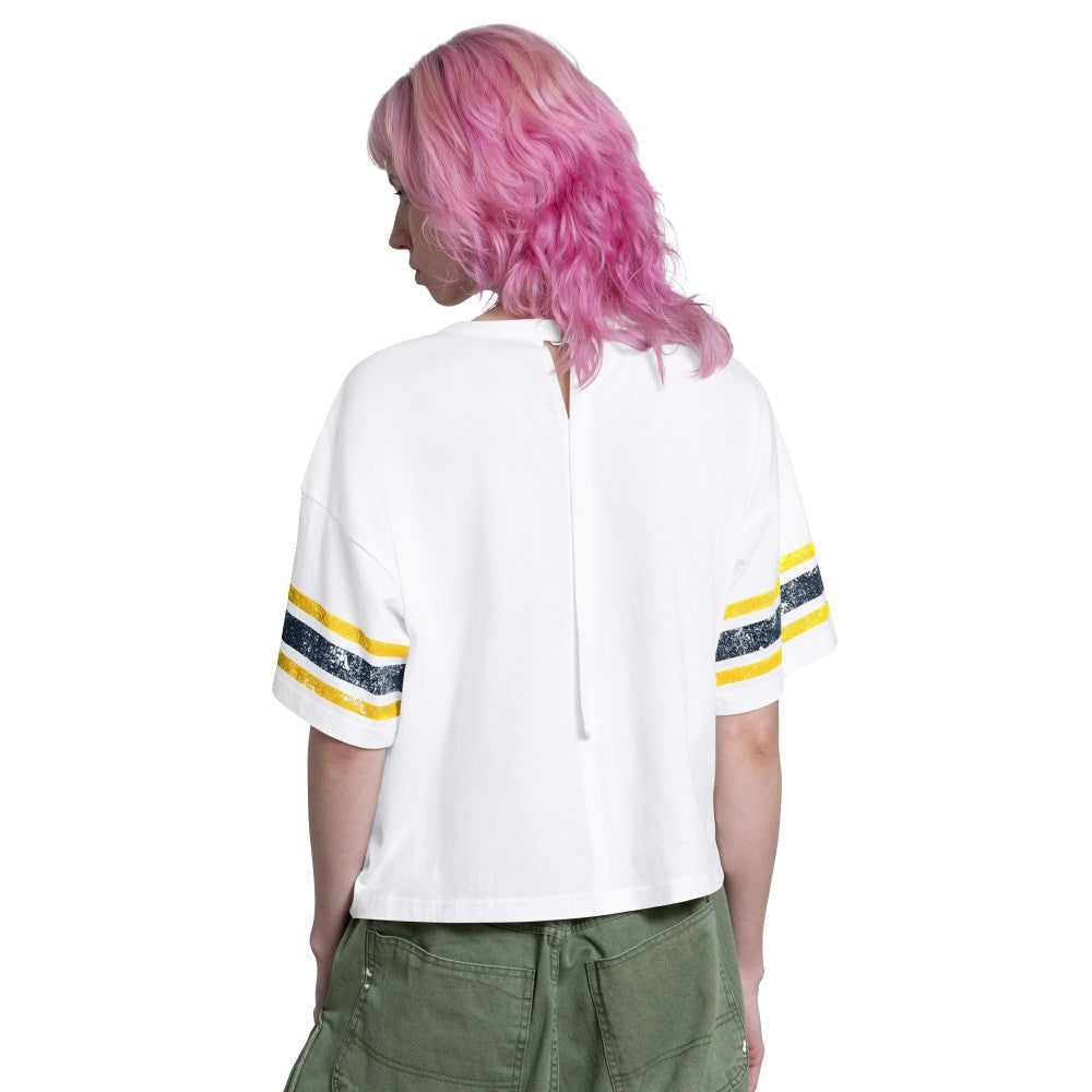 Milwaukee Brewers Starter Women's Cropped Hurry Up Offense T-Shirt White