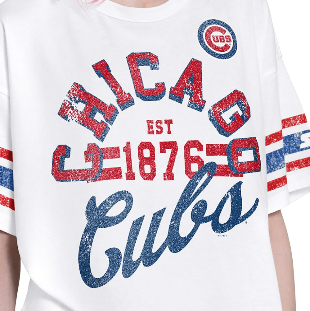 Chicago Cubs Starter Women's Cropped Hurry Up Offense T-Shirt White