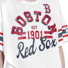 Boston Red Sox Starter Women's Cropped Hurry Up Offense T-Shirt White
