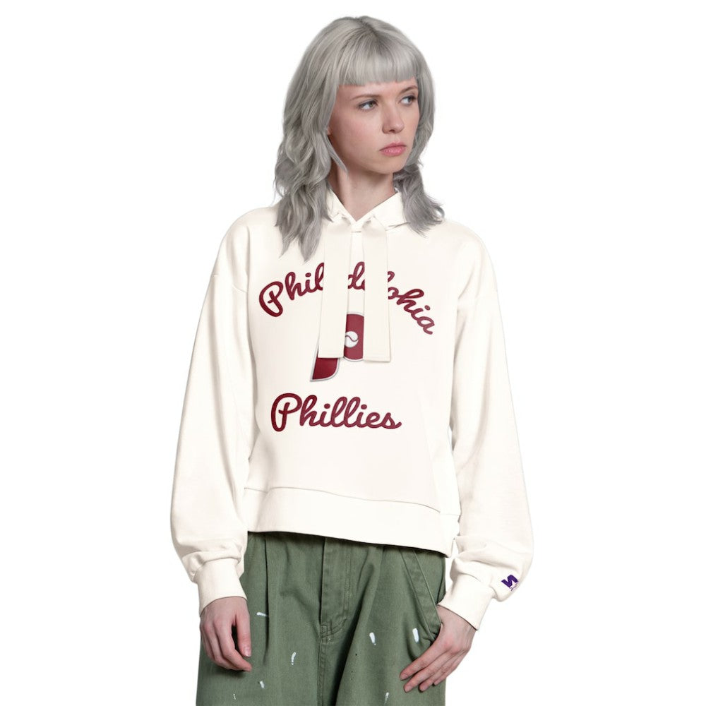Philadelphia Phillies Starter Women's Baseline Hoodie Sweatshirt Cream