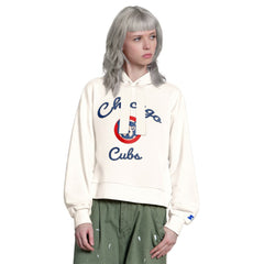 Chicago Cubs Starter Women's Baseline Hoodie Sweatshirt Cream