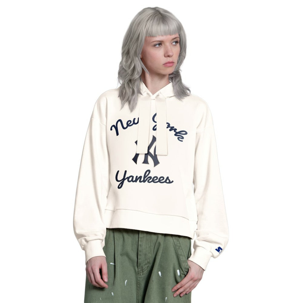 New York Yankees Starter Women's Baseline Hoodie Sweatshirt Cream