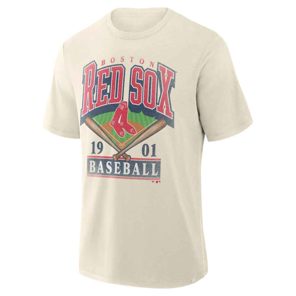 Boston Red Sox Profile Big & Tall Screen Print T-Shirt Cream