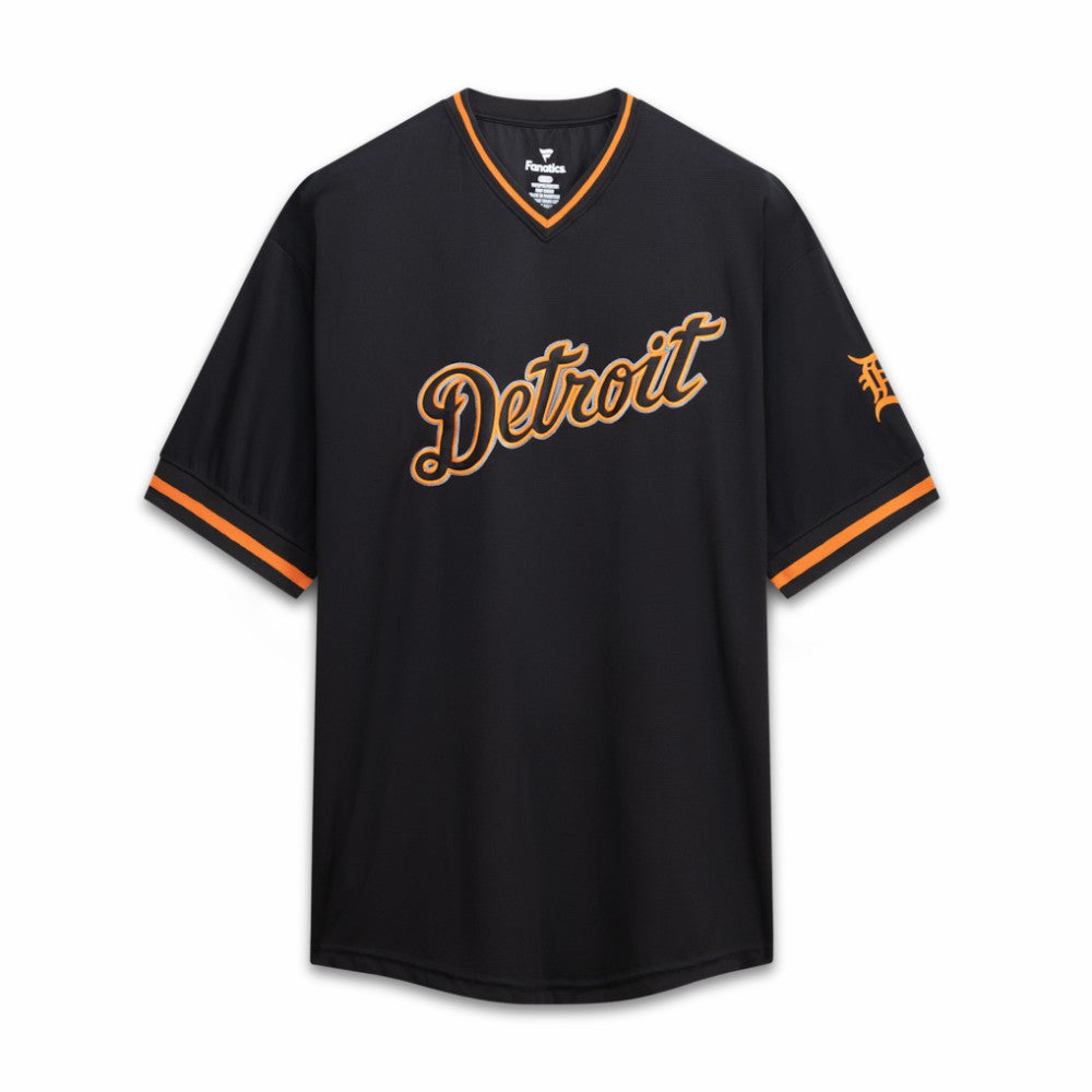 Detroit Tigers Big & Tall Pop Texture V-Neck T-Shirt Black