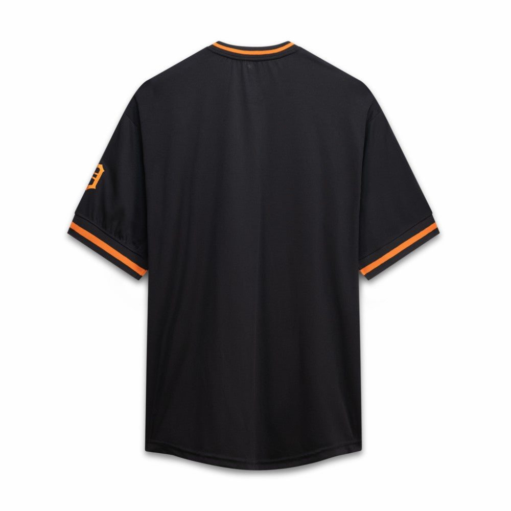 Detroit Tigers Big & Tall Pop Texture V-Neck T-Shirt Black