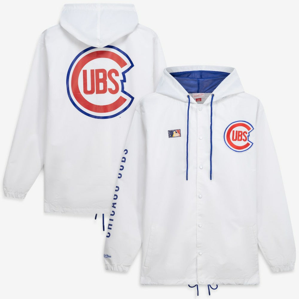 Chicago Cubs Big & Tall Full-Snap Hooded Jacket White | Mitchell & Ness