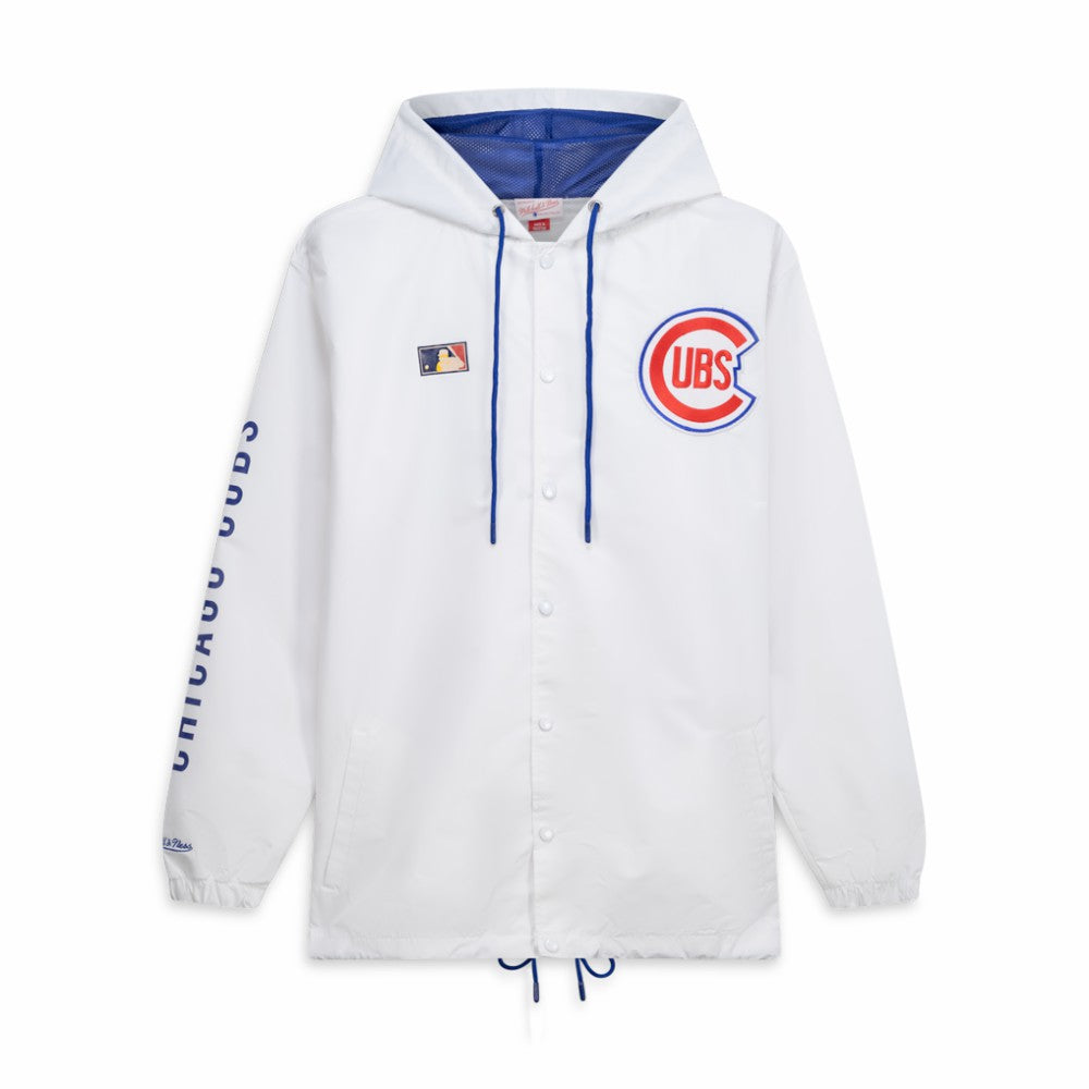 Chicago Cubs Big & Tall Full-Snap Hooded Jacket White | Mitchell & Ness