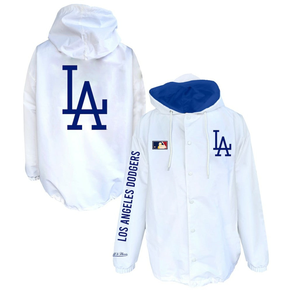Los Angeles Dodgers Big & Tall Full-Snap Hooded Jacket White | Mitchell & Ness