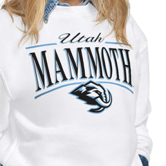 Utah Mammoth Starter Women's Arch Stripe Fleece Sweatshirt White