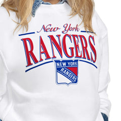 New York Rangers Starter Women's Arch Stripe Fleece Sweatshirt White