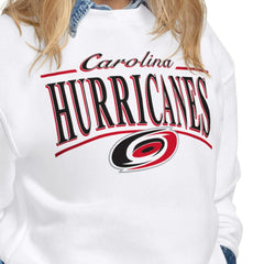 Carolina Hurricanes Starter Women's Arch Stripe Fleece Sweatshirt White