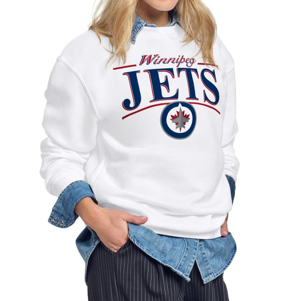 Winnipeg Jets Starter Women's Arch Stripe Fleece Sweatshirt White