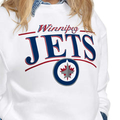 Winnipeg Jets Starter Women's Arch Stripe Fleece Sweatshirt White