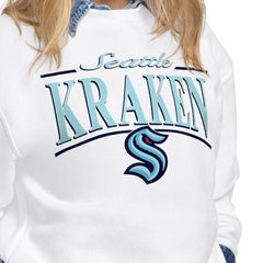 Seattle Kraken Starter Women's Arch Stripe Fleece Sweatshirt White
