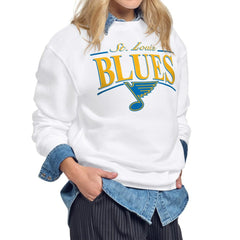 St. Louis Blues Starter Women's Arch Stripe Fleece Sweatshirt White