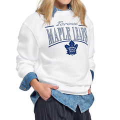 Toronto Maple Leafs Starter Women's Arch Stripe Fleece Sweatshirt White