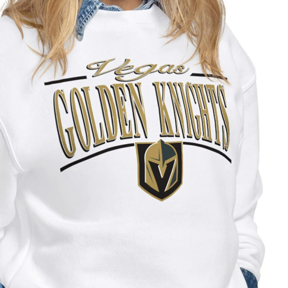 Vegas Golden Knights Starter Women's Arch Stripe Fleece Sweatshirt White