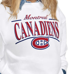 Montreal Canadiens Starter Women's Arch Stripe Fleece Sweatshirt White