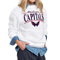 Washington Capitals Starter Women's Arch Stripe Fleece Sweatshirt White