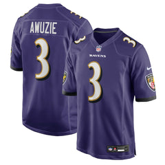 Chidobe Awuzie Baltimore Ravens Team Game Jersey - Purple