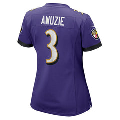 Chidobe Awuzie Baltimore Ravens Women's Team Game Jersey - Purple