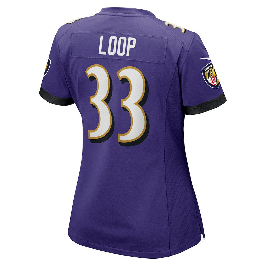 Tyler Loop Baltimore Ravens Women's Team Game Jersey - Purple
