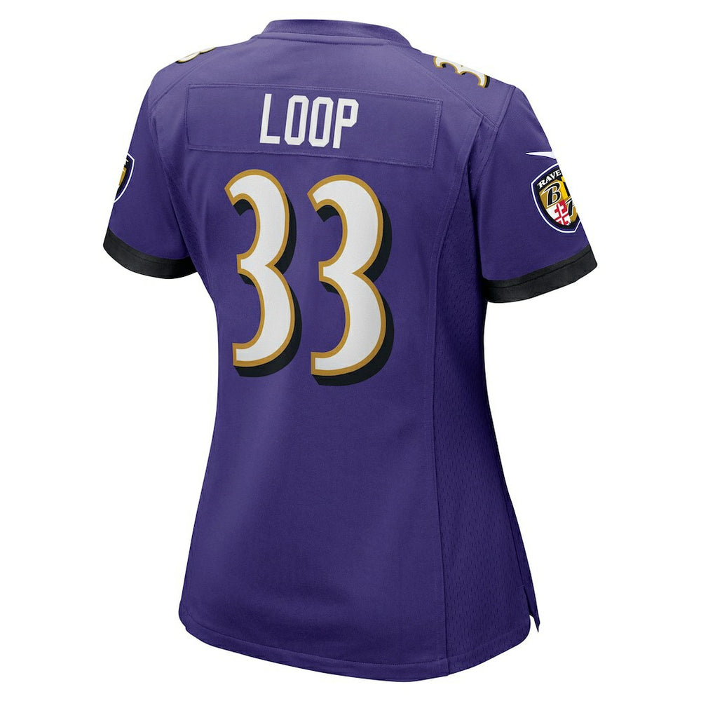 Tyler Loop Baltimore Ravens Women's Team Game Jersey - Purple