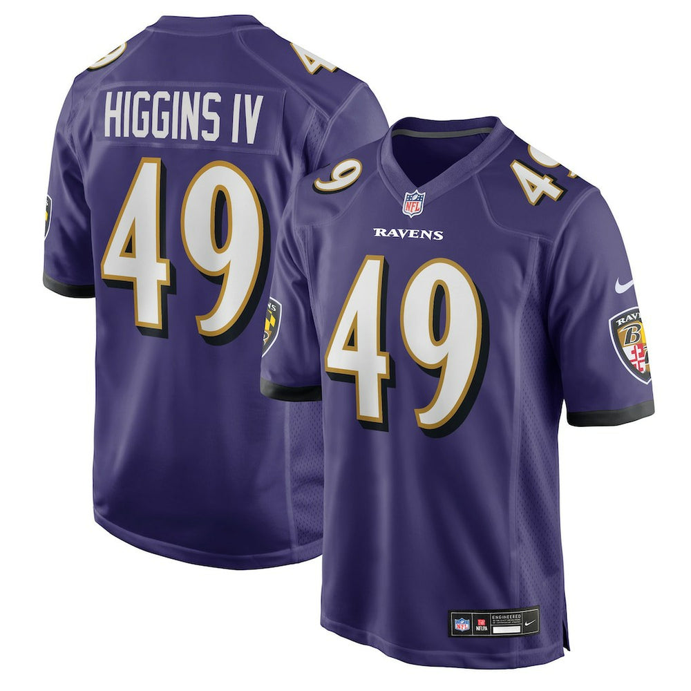 Jay Higgins IV Baltimore Ravens Team Game Jersey - Purple