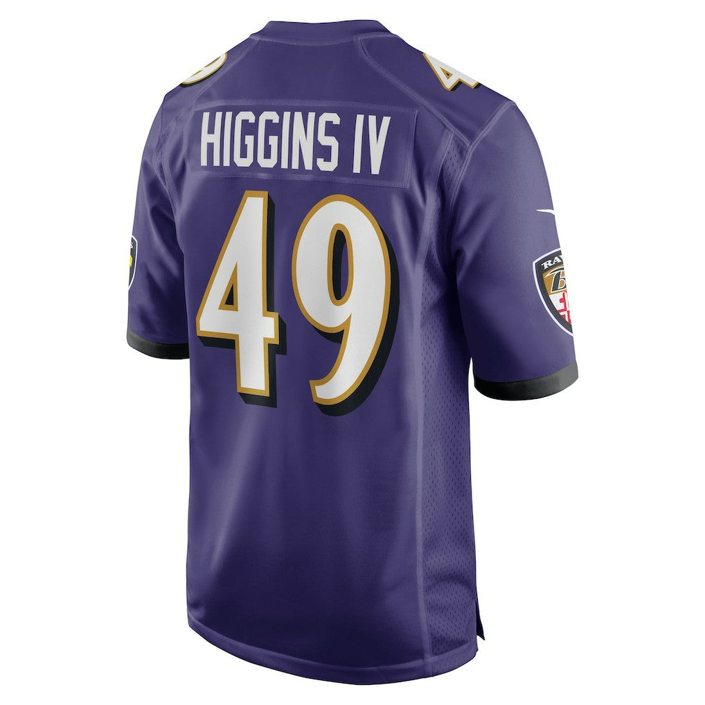 Jay Higgins IV Baltimore Ravens Team Game Jersey - Purple