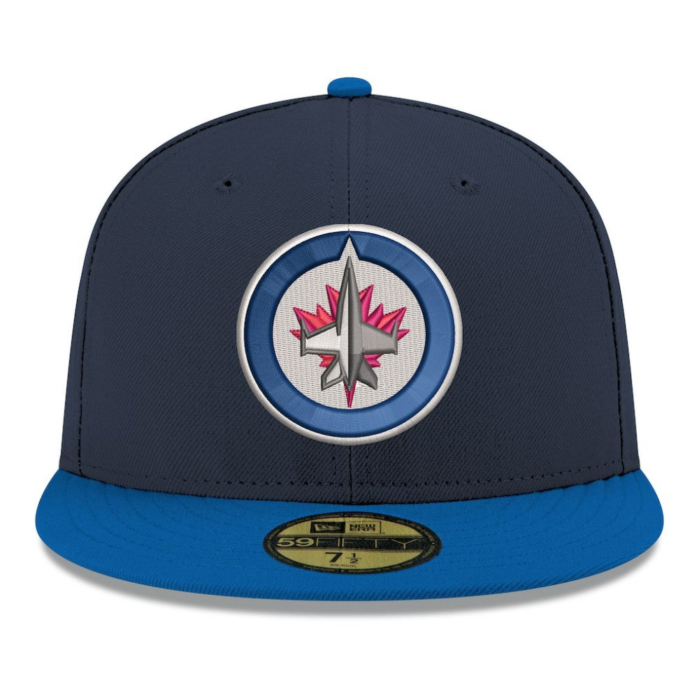 Winnipeg Jets New Era Core Logo Two-Tone 59FIFTY Fitted Hat Navy