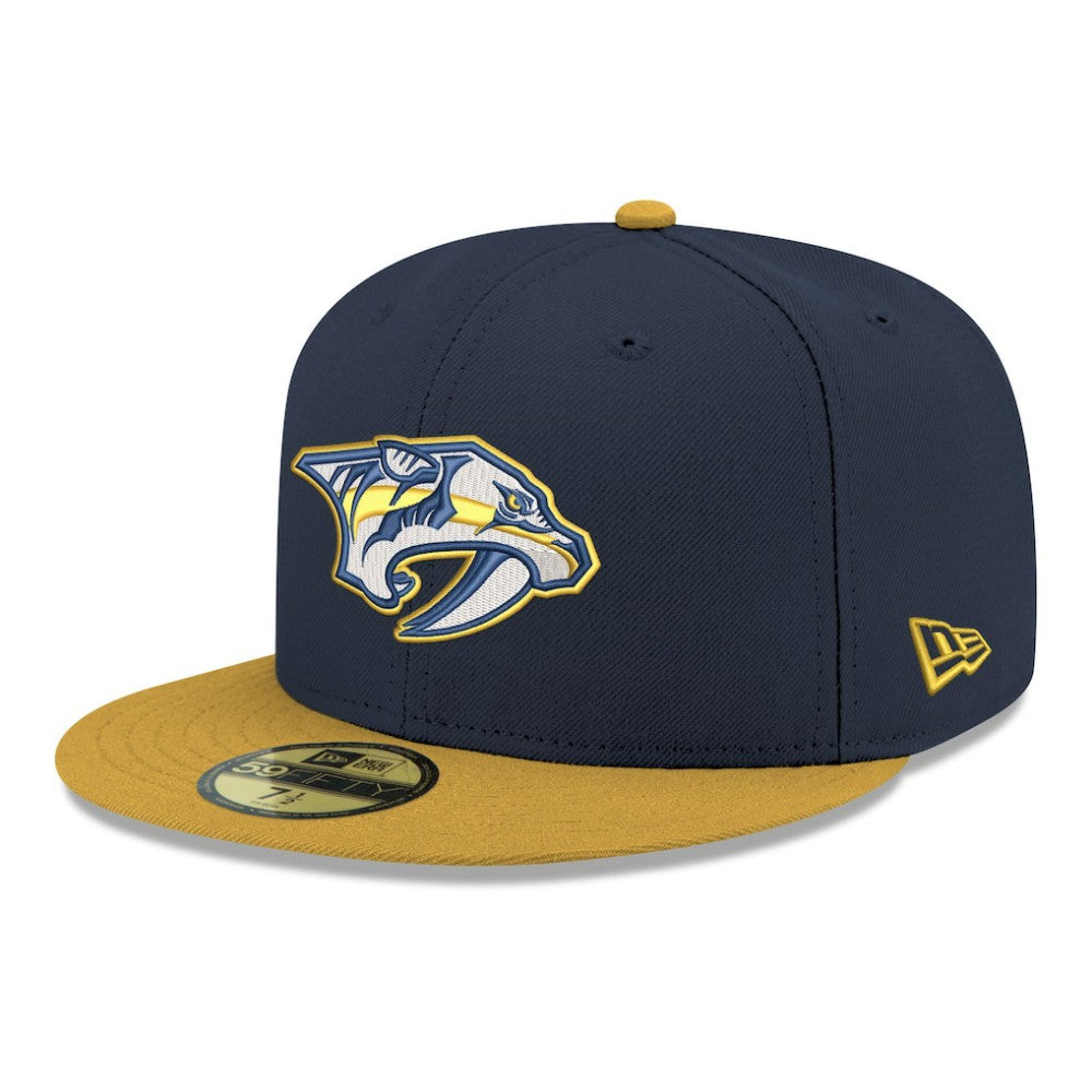 Nashville Predators New Era Core Logo Two-Tone 59FIFTY Fitted Hat Navy