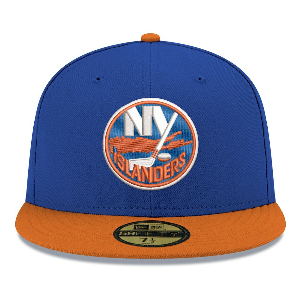 New York Islanders New Era Core Logo Two-Tone 59FIFTY Fitted Hat Blue