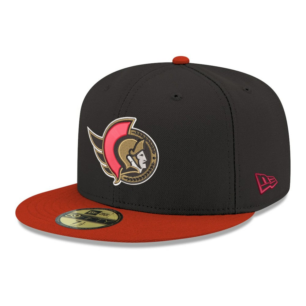 Ottawa Senators New Era Core Logo Two-Tone 59FIFTY Fitted Hat Black