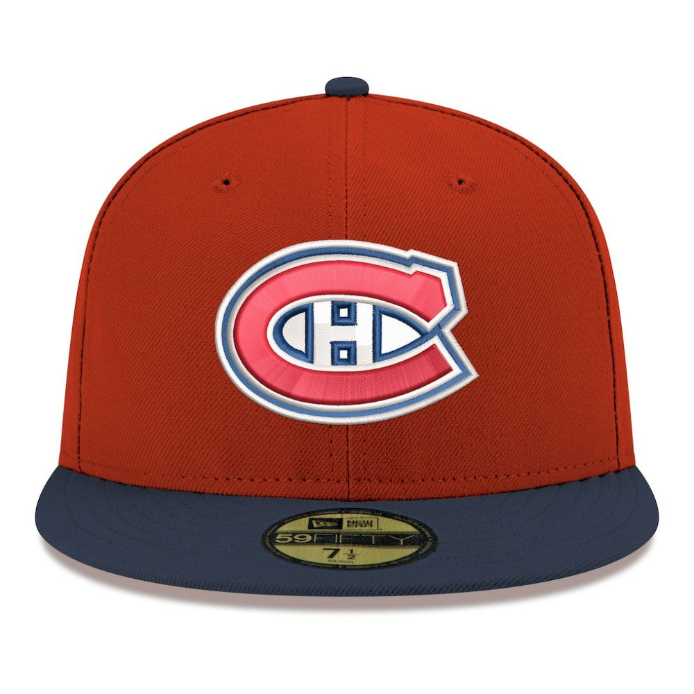 Montreal Canadiens New Era Core Logo Two-Tone 59FIFTY Fitted Hat Red