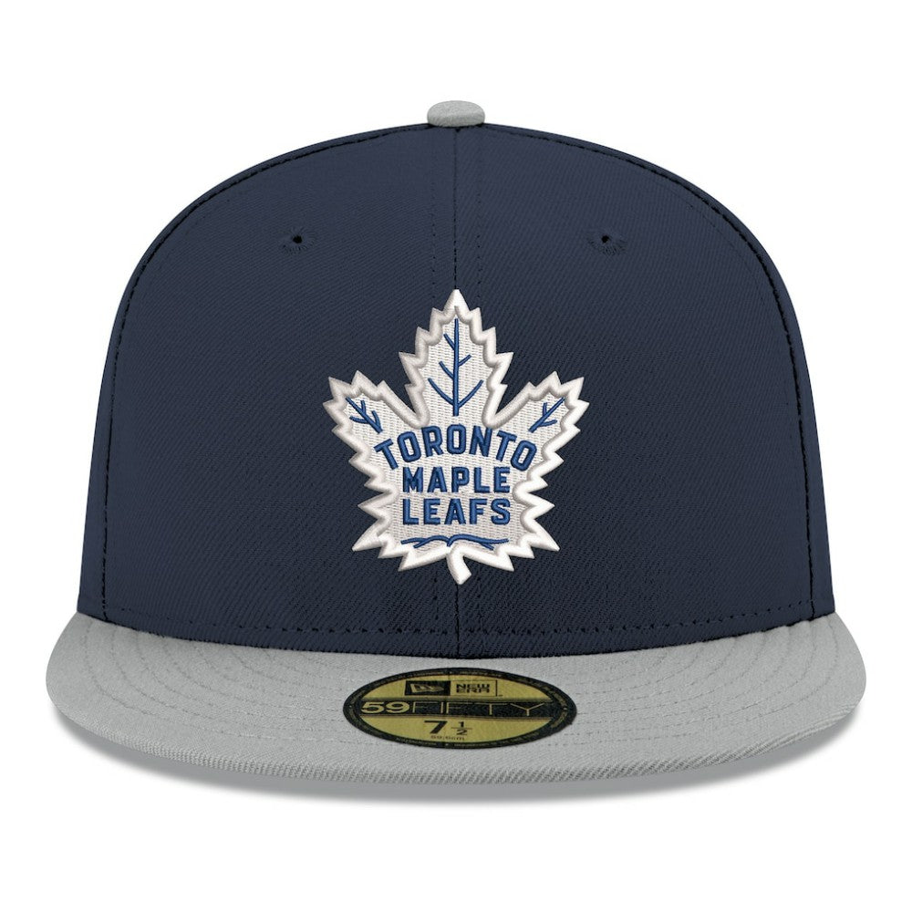 Toronto Maple Leafs New Era Core Logo Two-Tone 59FIFTY Fitted Hat Navy