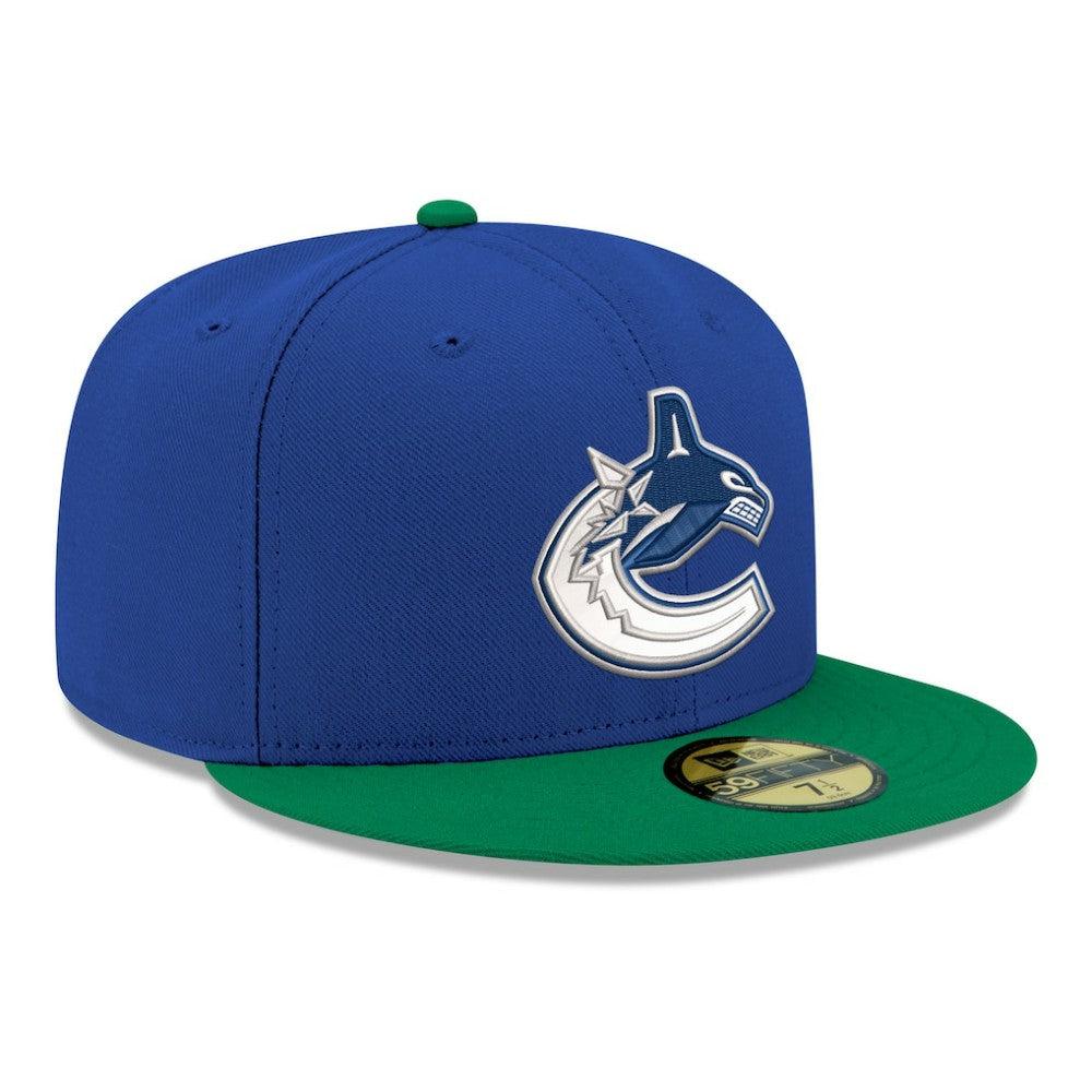 Vancouver Canucks New Era Core Logo Two-Tone 59FIFTY Fitted Hat Blue