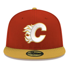 Calgary Flames New Era Core Logo Two-Tone 59FIFTY Fitted Hat Red