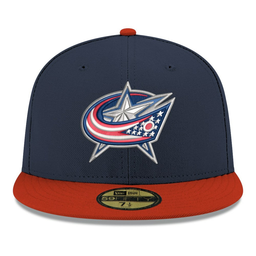 Columbus Blue Jackets New Era Core Logo Two-Tone 59FIFTY Fitted Hat Navy