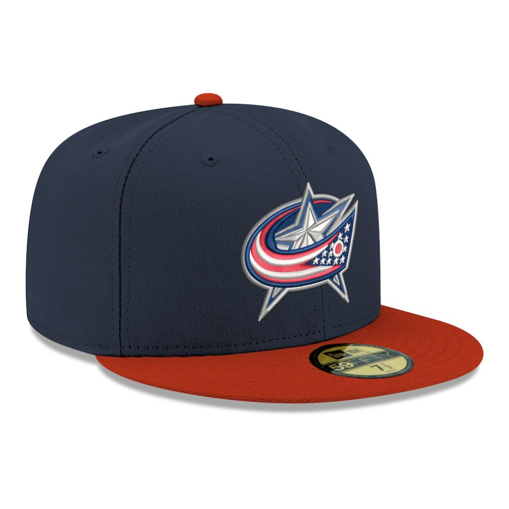 Columbus Blue Jackets New Era Core Logo Two-Tone 59FIFTY Fitted Hat Navy