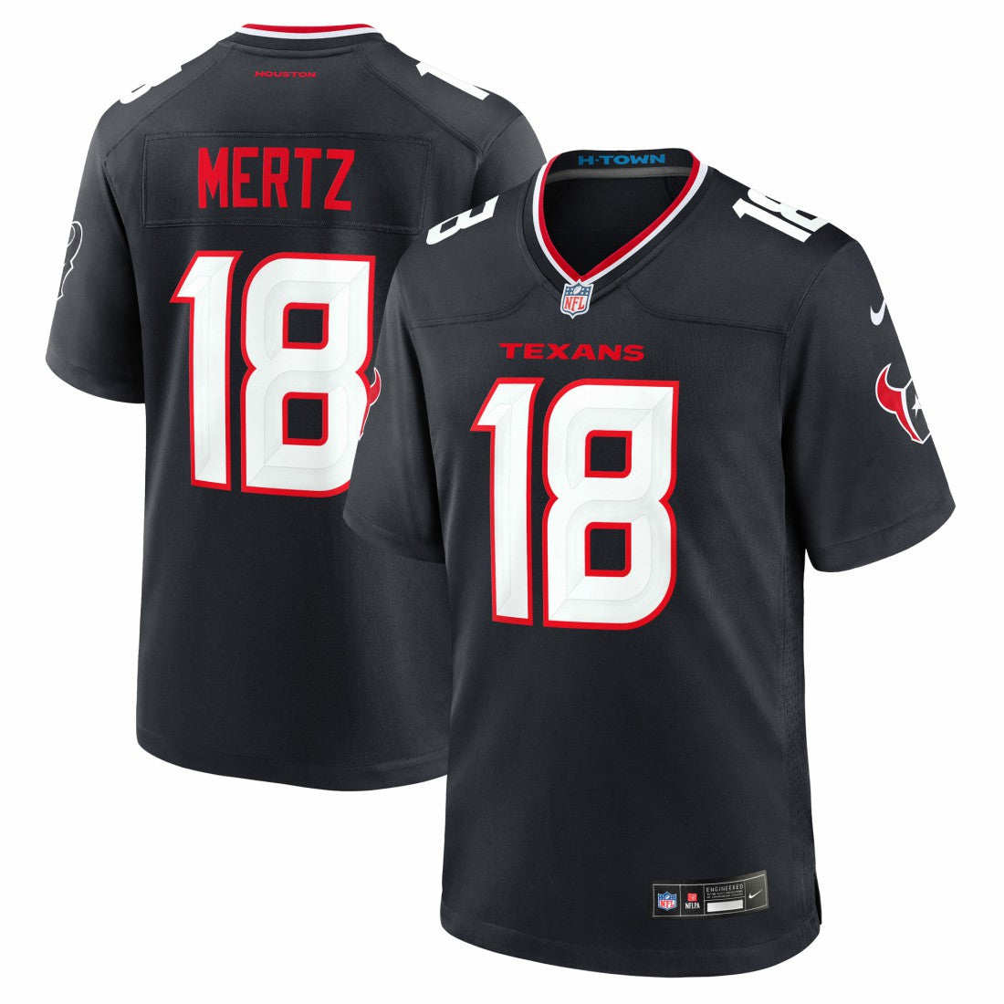 Graham Mertz Houston Texans Team Game Jersey - Navy