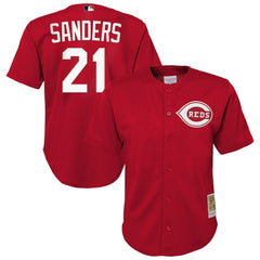 Deion Sanders Cincinnati Reds Youth Cooperstown Mesh Batting Practice Jersey Red | Mitchell & Ness